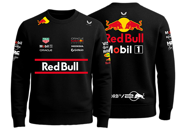 Moletom Careca Red Bull Preto 2025 (unissex)