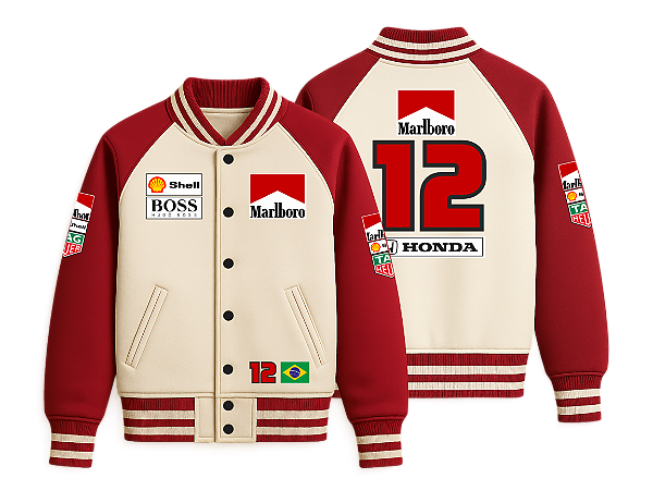 Moletom Varsity Marlboro 12 Vermelho/Off White (unissex)