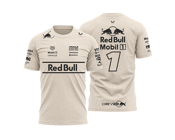 Camiseta Red Bull Racing Max Verstappen Off White 2025