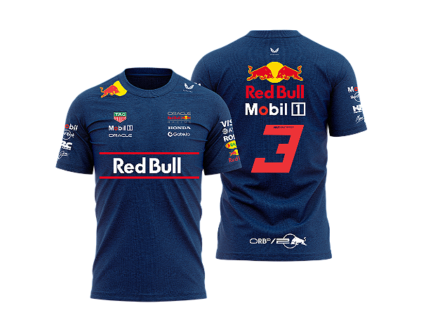 Camiseta Red Bull Racing Max Verstappen 3 Azul 2025
