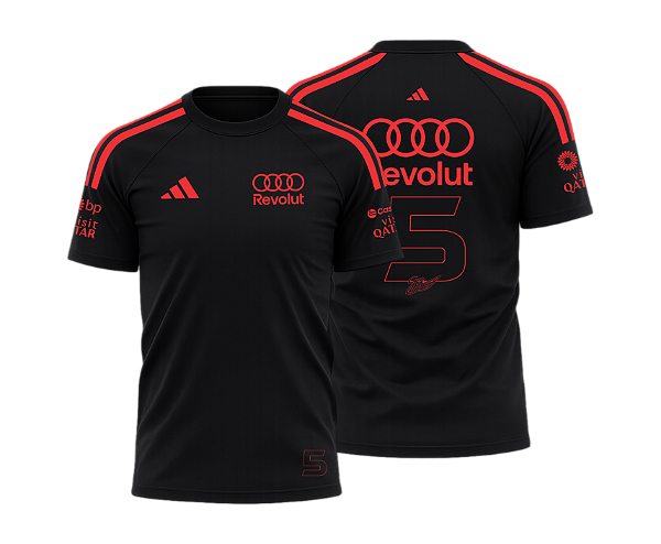 Camiseta Audi Bortoleto 2026 PRETO/VERMELHO