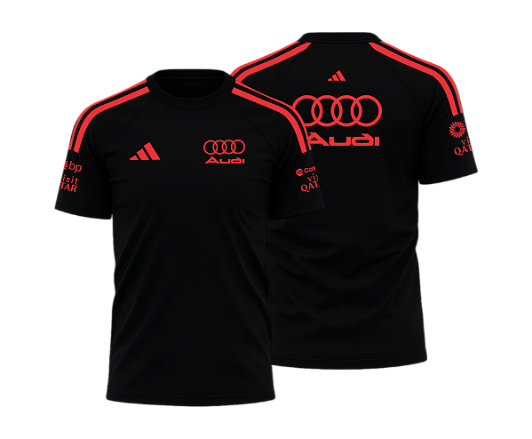 Camiseta Audi 2026 PRETO/VERMELHO 1