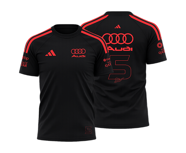Camiseta Audi Bortoleto 2026 PRETO/VERMELHO 1