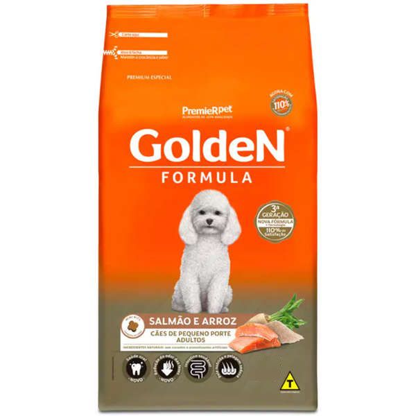 Ração Golden Formula Mini Bits Salmão E Arroz Para Cães Adultos De Raças Pequenas