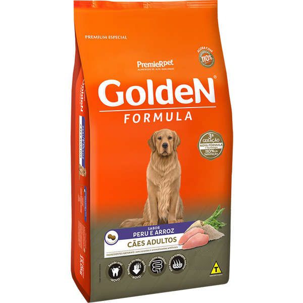Ração Golden Formula Peru & Arroz Para Cães Adultos 15 Kg