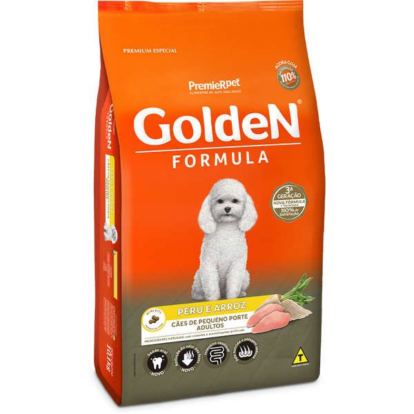 Ração Golden Formula Peru & Arroz para Cães Adultos de Pequeno Porte