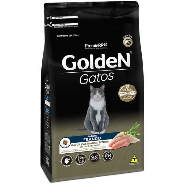 Ração Premier Pet Golden Gatos Castrados Sênior Frango