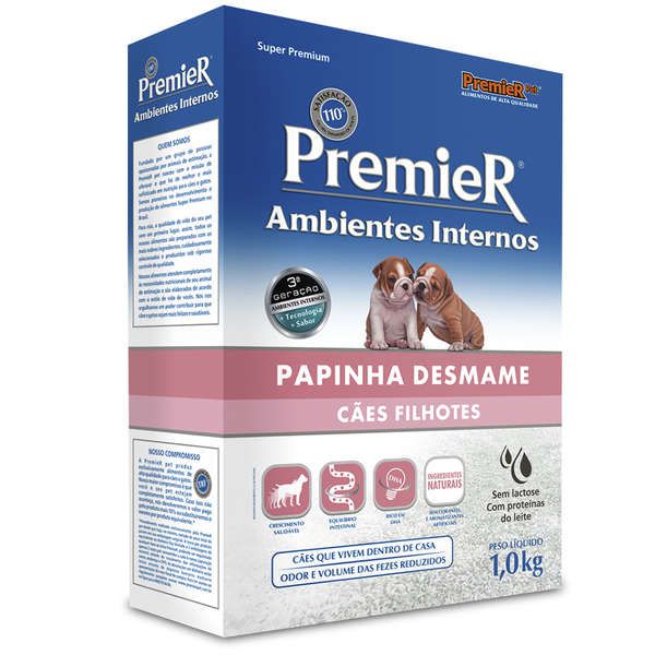 Papinha Desmame Premier Pet Ambientes Internos Cães Filhotes 1 Kg