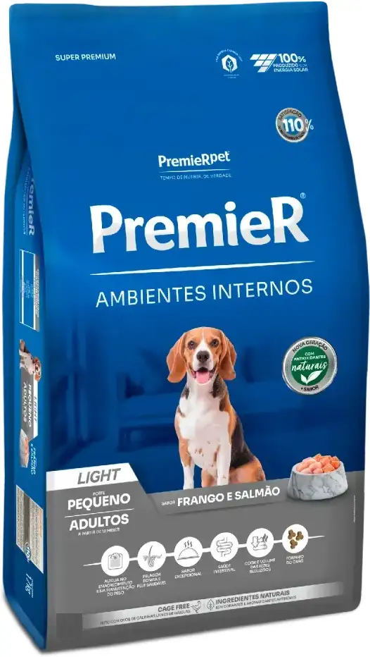 Ração Premier Pet Ambientes Internos Cães Adultos Light