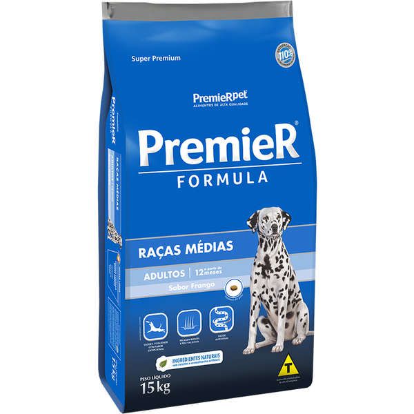 Ração Premier Pet Formula Frango Cães Adultos Raças Médias