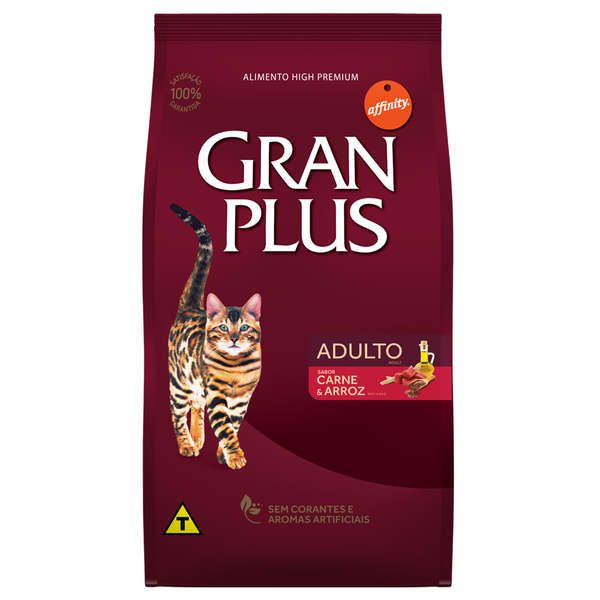 Ração Affinity PetCare Gran Plus Carne e Arroz para Gatos Adultos