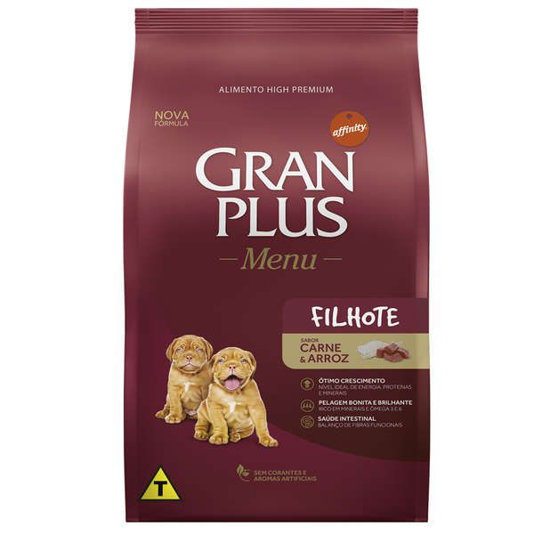 Ração Affinity PetCare Gran Plus Menu Carne e Arroz para Cães Filhotes