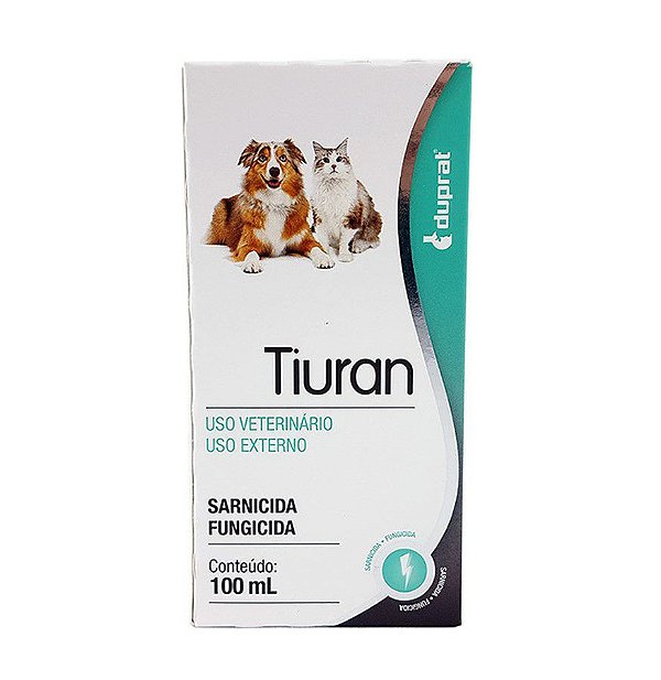 Tiuran Solução 100ml Duprat Sarnas e Fungos Cães e Gatos