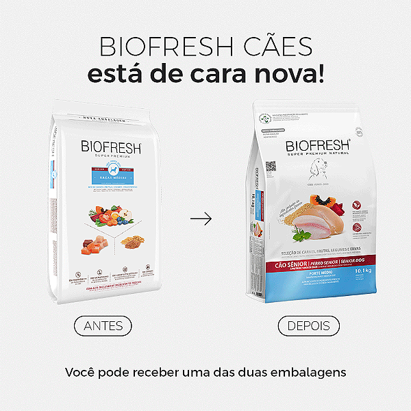 Ração Biofresh Super Premium Cães Sênior de Raças Médias