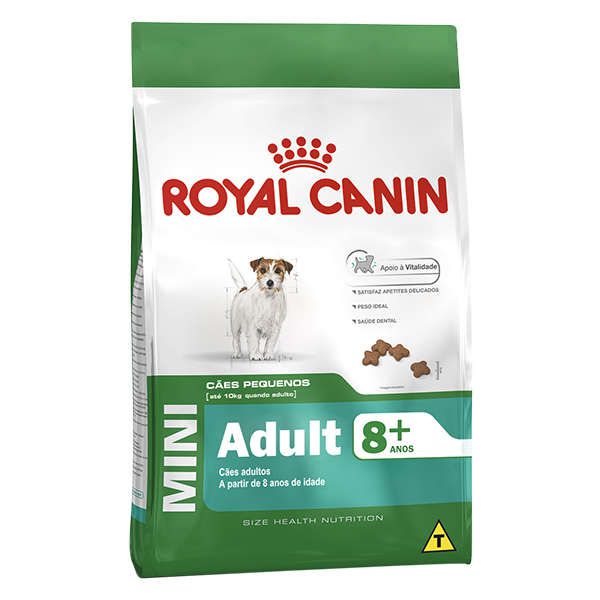 Ração Royal Canin Mini Adult 8+ para Cães Adultos de Raças Pequenas com 8 Anos ou mais