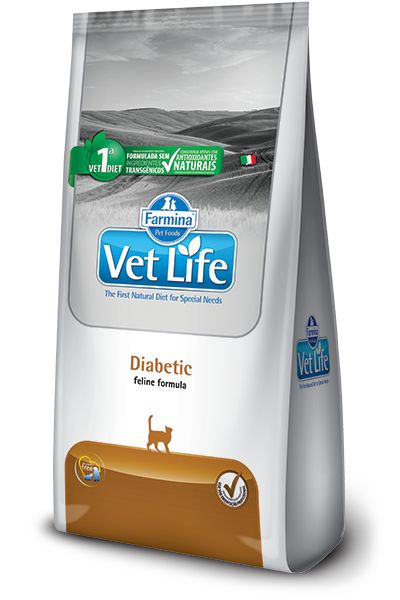 Ração Farmina Vet Life Diabetic para Gatos Adultos Diabéticos