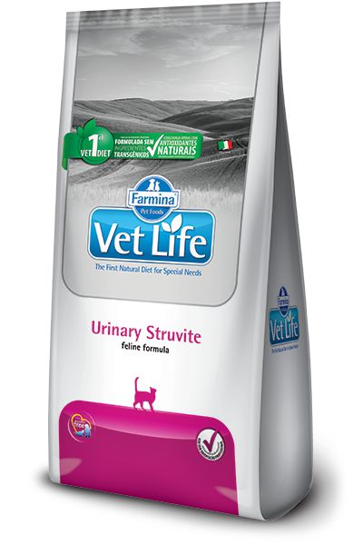 Ração Farmina Vet Life Natural Urinary Struvite para Gatos Adultos com Distúrbios Urinários
