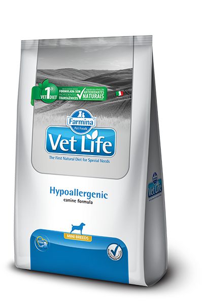 Ração Vet Life Hypoallergenic Mini para Cães Adultos de Pequeno Porte