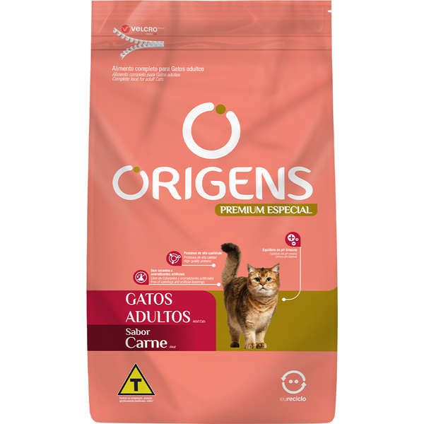Ração Origens Premium Especial Carne Gatos Adultos