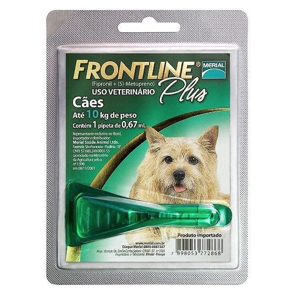 Antipulgas e Carrapatos Frontline Plus para Cães de 1 a 10 Kg