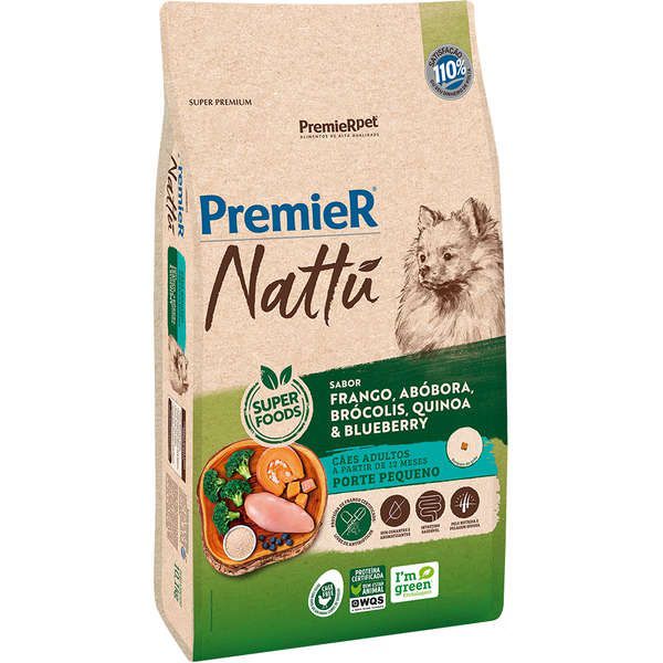 Ração PremieR Pet Nattú Abóbora para Cães Adultos de Pequeno Porte