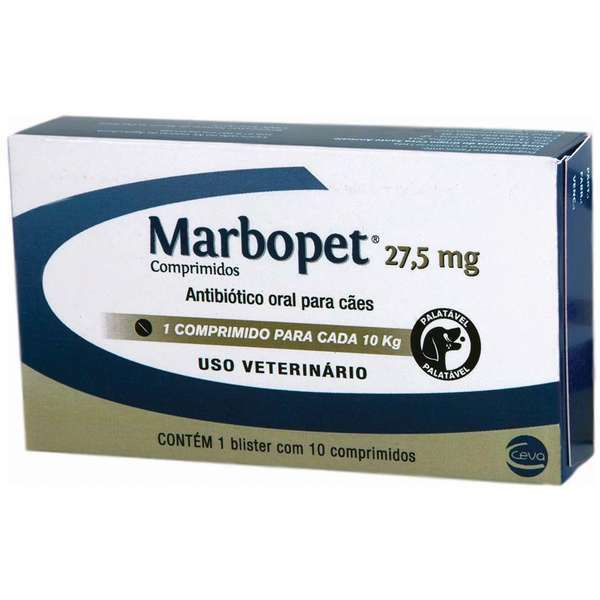 Antibiótico Ceva Marbopet 27,5 mg - 10 Comprimidos