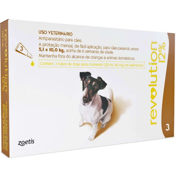 Antipulgas e Carrapatos Zoetis Revolution 12% para Cães de 5 a 10Kg 60mg