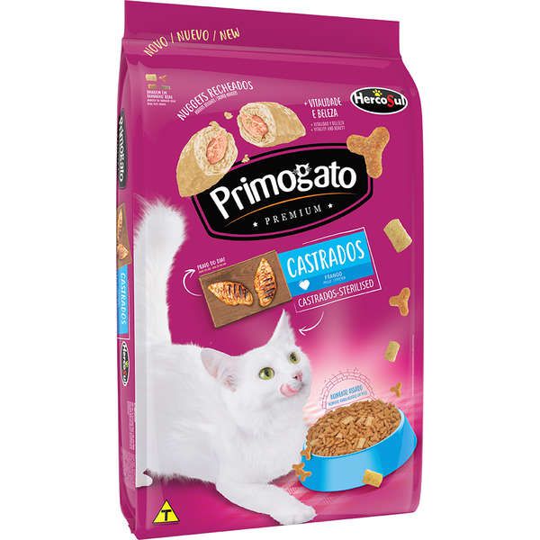 Ração Primogato Premium Original Frango para Gatos Castrados