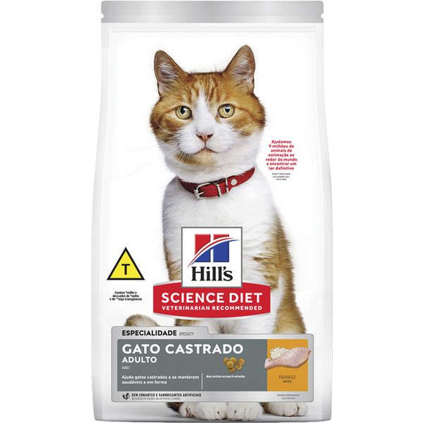 Ração Hills Science Diet Frango para Gatos Adultos Castrados