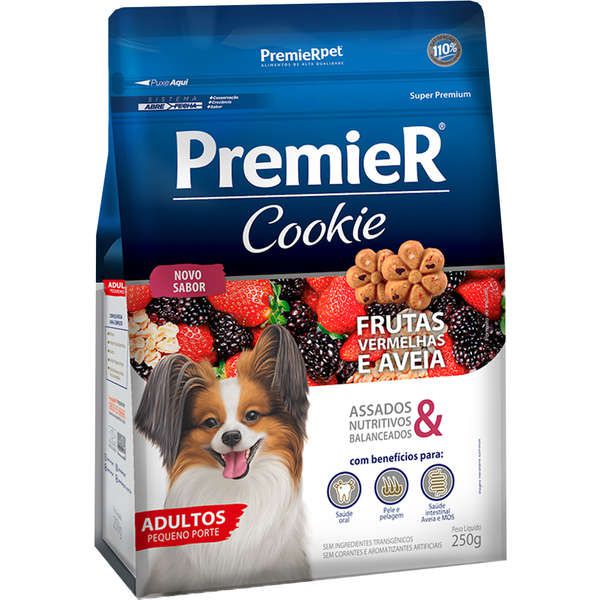 Biscoito Premier Pet Cookie Frutas Vermelhas e Aveia para Cães Adultos 250g