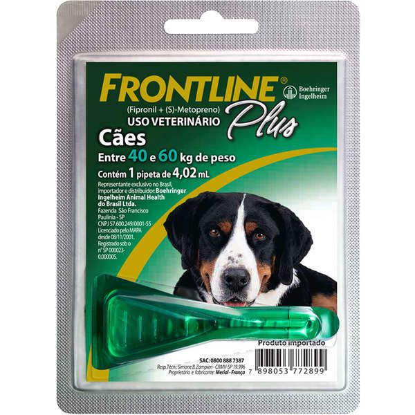 Antipulgas e Carrapatos Frontline Plus para Cães de 40 a 60 Kg