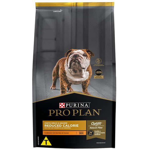 Ração Nestlé Purina Pro Plan Calorias Reduzidas para Cães Adultos de Raças Médias e Grandes Sabor Frango