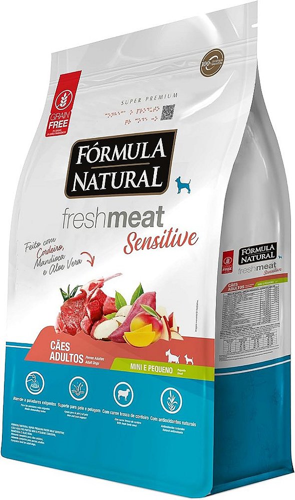 Ração Fórmula Natural Fresh Meat Sensitive Cães Adultos Portes Mini e Pequeno 2,5 Kg