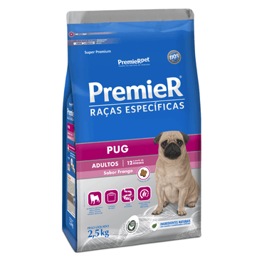 Ração Premier Raças Específicas Pug Filhotes Frango 2,5 kg