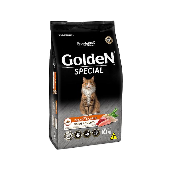 Ração Golden Special para Gatos Adultos Sabor Frango e Carne 10,1 Kg