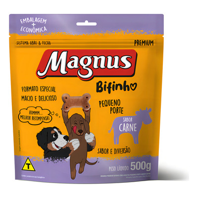 Bifinho Magnus Mastigáveis Sabor Carne para Cães Pequeno Porte 500g