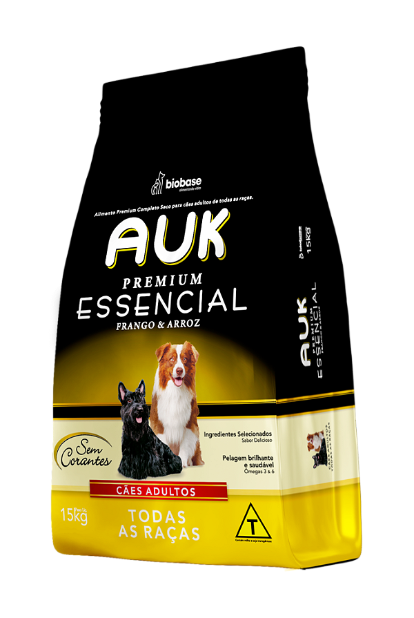 Ração AUK Premium Essencial Cães Adultos Todas as Raças 15 Kg