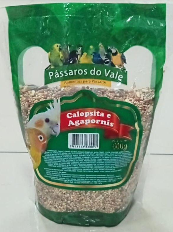 Alimento Calopsita e Agapornis Pássaros do Vale 500g