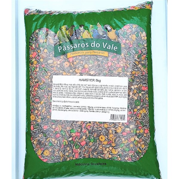 Alimento Hamster Completo Pássaros do Vale 5 Kg