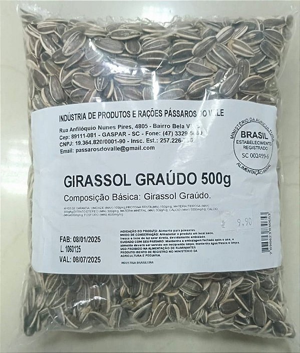 Girassol Graúdo Pássaros do Vale 500g