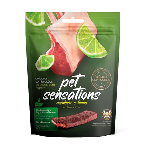 Snack Petitos Pet Sensations para Cães Sabor Cordeiro e Limão 65g
