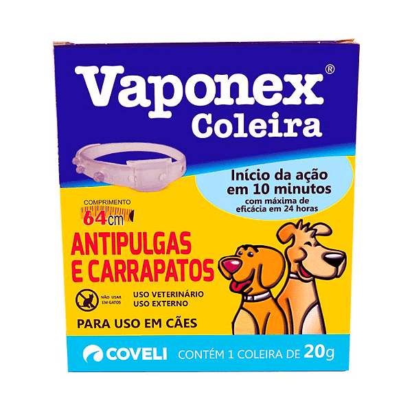 Coleira Antipulgas E Carrapatos Coveli Vaponex 64cm