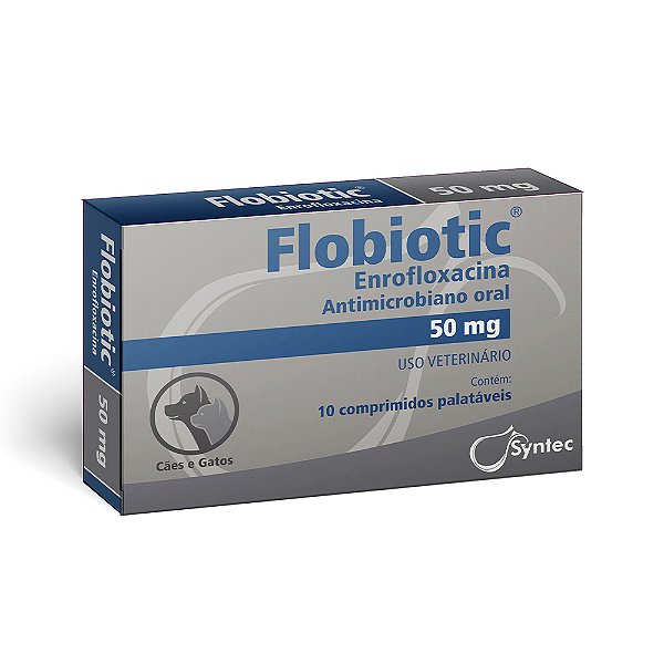 Medicamento Syntec Flobiotic para Cães e Gatos 10 Comprimidos 50mg
