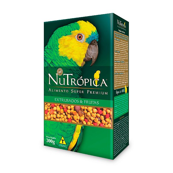Alimento Nutrópica Extrusados e Frutas para Papagaio 300g