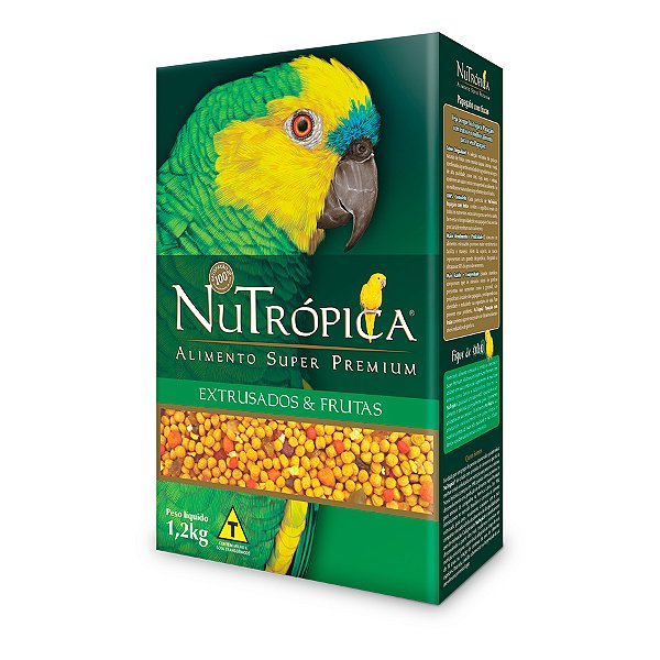 Alimento Nutrópica Extrusados e Frutas para Papagaio 1,2 Kg