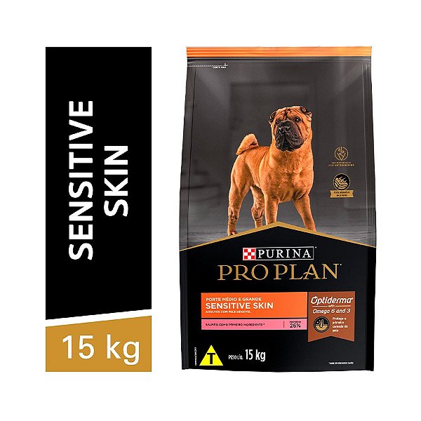 Ração Nestlé Purina Pro Plan Para Cães Adultos Porte Médio e Grande com Pele Sensível 15 Kg