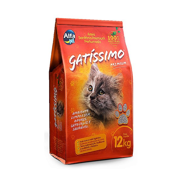 Areia Higiênica Gatíssimo para Gatos Perfumada 12 Kg