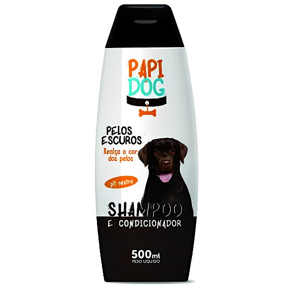 Shampoo e Condicionador Pelos Escuros Papi Dog 500 mL