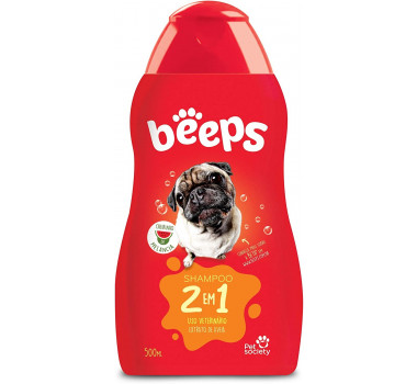 Shampoo 2 em 1 Beeps para Cães e Gatos de Pelos Curtos 500ml
