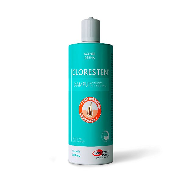 Shampoo Antifúngico e Antibacteriano Agener União Dr.Clean Cloresten 500ml